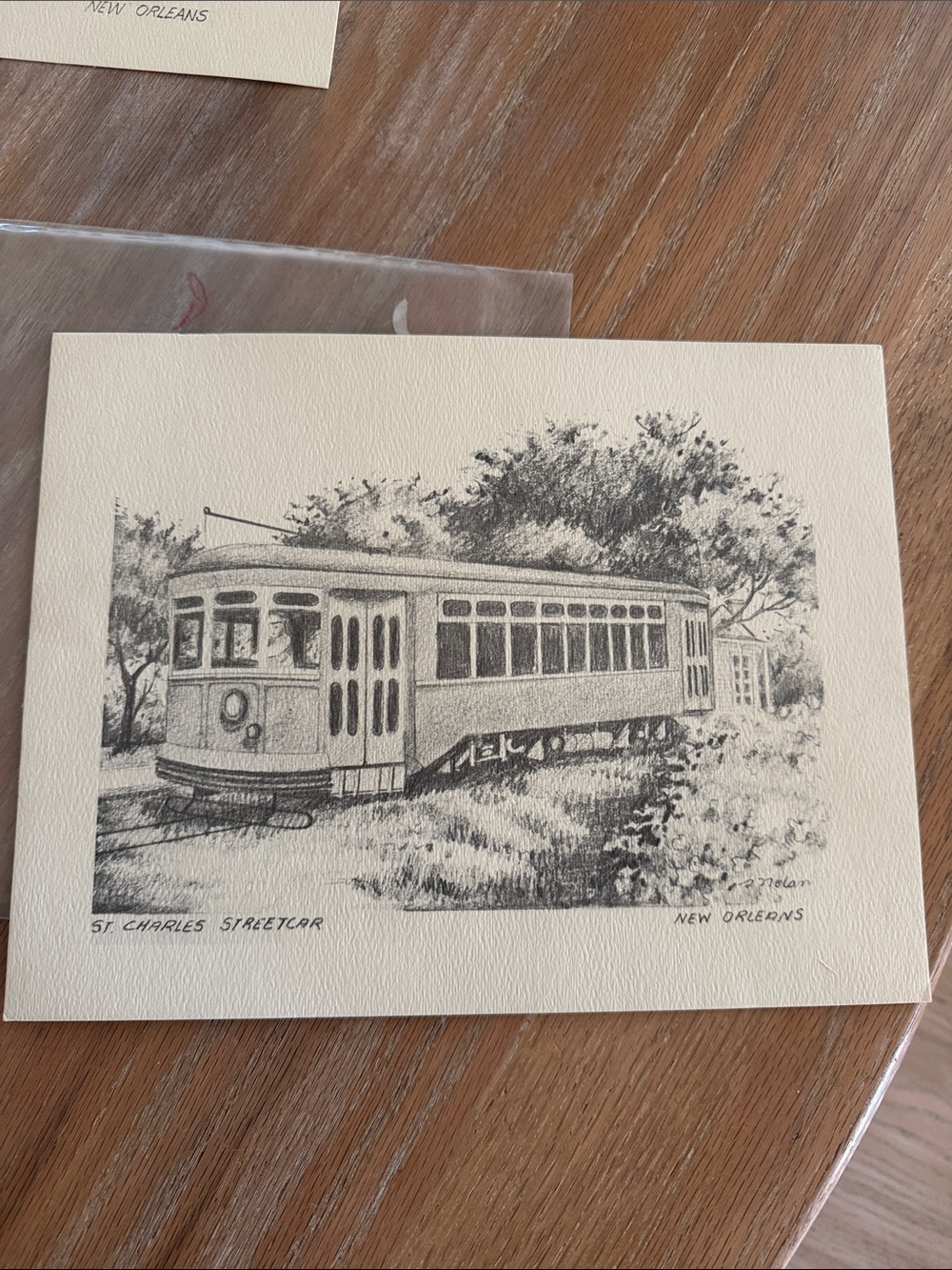 Black and White St. Charles Streetcar Art Print - Home Art